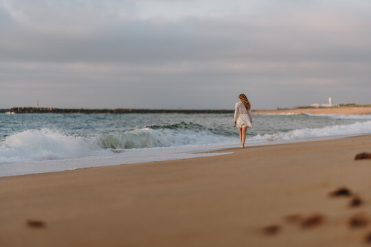 walking on the beach 