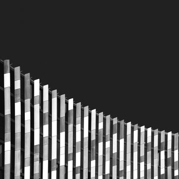 Black and white abstract detail of modern building facade