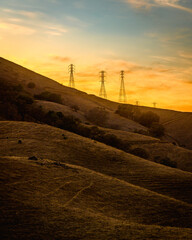 energetic sunset in the mountains