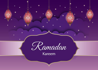 Purple Ramadan Kareem background design