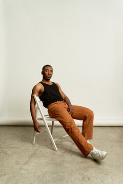 Relaxed man sitting on chair