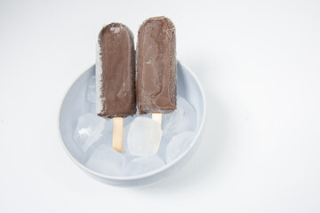 chocolate ice cream isolated