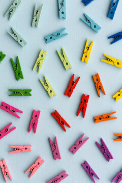 Rainbow colored clothespin background