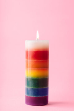 The light of a rainbow candle