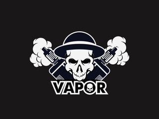 skull vape with strawhat