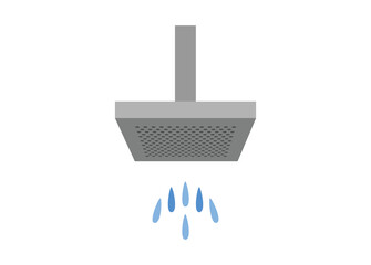 Square shaped bathroom shower. Simple flat illustration.
