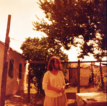 young woman in a countryside