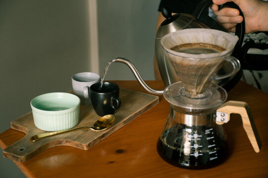 Brewing coffee