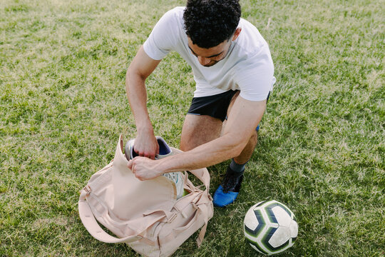 Guy playing soccer