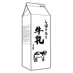 Simple milk carton line drawing illustration design