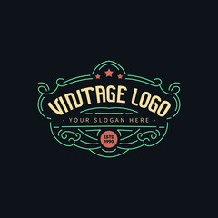 Obraz premium Vintage Retro Vector Logo for banner