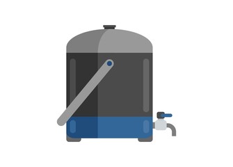 Water thermos with faucet. Simple flat illustration