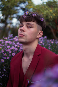 Man In the flowers , model type 
