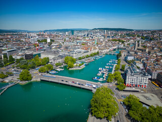 Fototapeta premium Amazing view over the city center of Zurich in Switzerland