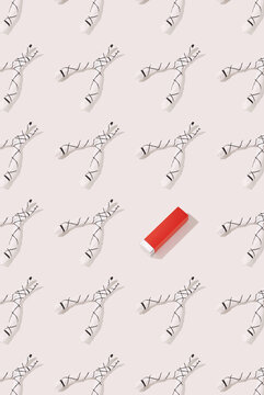 Pattern of tools with lipstick