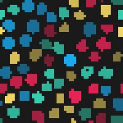 Set line Snowflake, Cloud with rain, Water drop and and lightning on seamless pattern. Vector