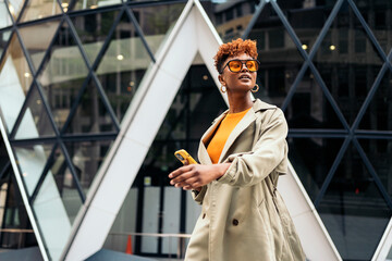Business woman using cellphone