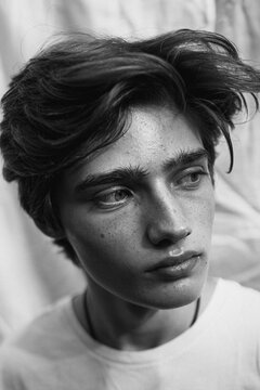 Black and white vintage  androgynous portraits