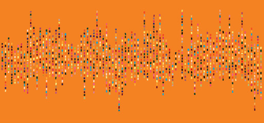 Grunge Sound Wave Pattern on Orange