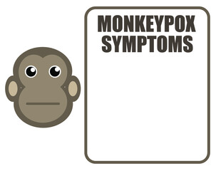 Monkeypox virus symptoms. Chalkboard on white background to fill in monkeypox symptoms. Vector isolated on white background.