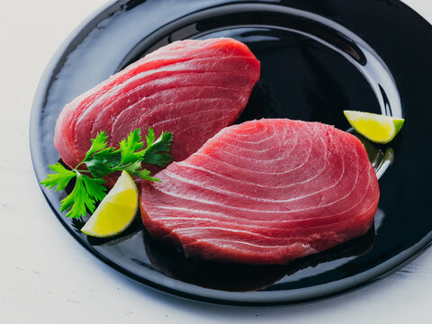 Raw tuna fillet