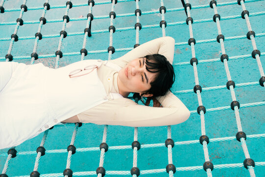Laying in the park