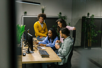 Co-workers Working Together On A Project