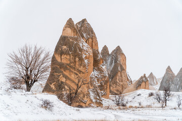 Fairy chimneys cone-shaped rock formations