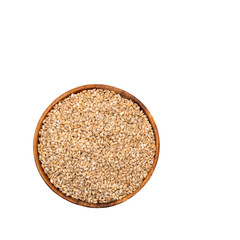 Wooden bowl with pearl barley - Hordeum vulgare