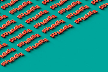 the text summer covering half of the green background