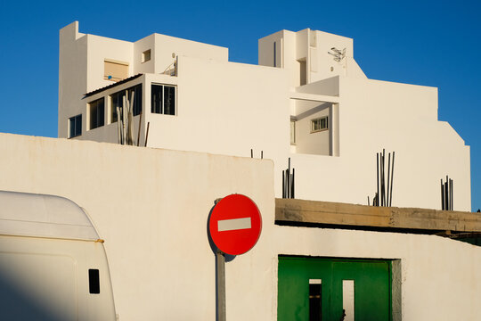 A forbidden traffic sign.