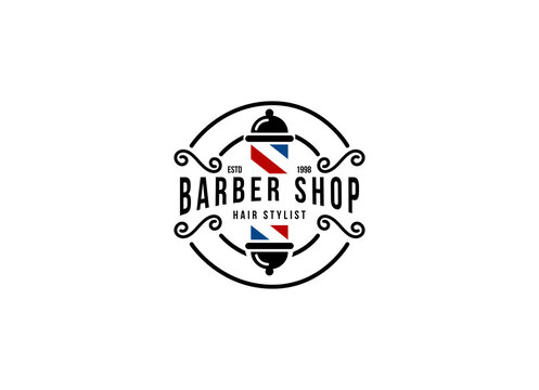 Barbershop Logo Vector Design. Logo for barbershop, cut and shave, Hair Stylist. 
