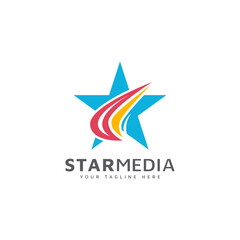 Fototapeta na wymiar abstract star logo design with simple and modern concept for branding corporate identity