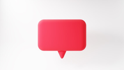 白い背景に赤色の吹き出し。