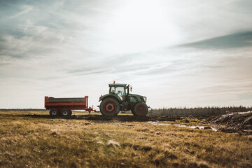 tractor in backlight