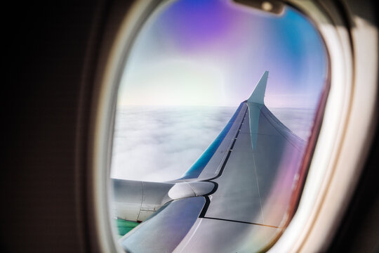 coloful airplane window