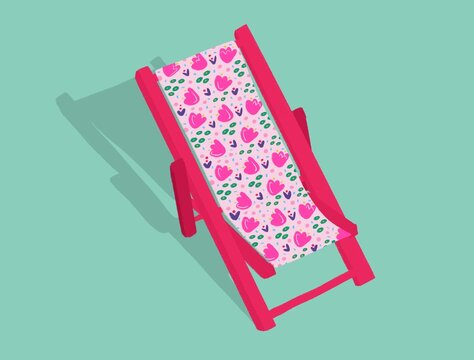 Summer beach chair illustration