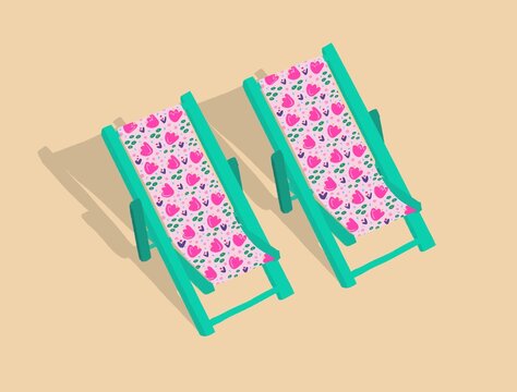 Summer beach chair illustration