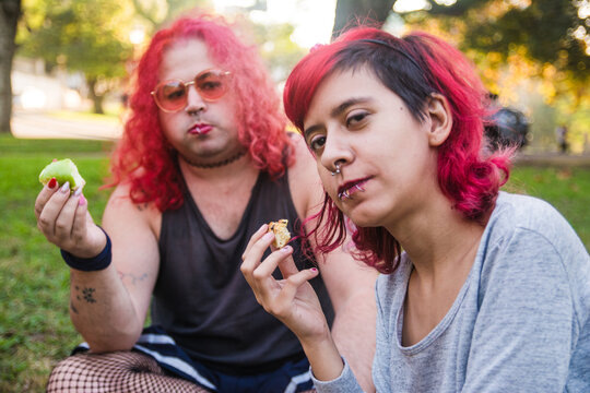 Eating in the park