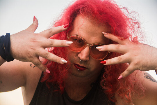 Trans woman with nails done