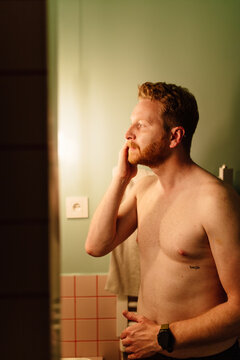 Man brushing teeth