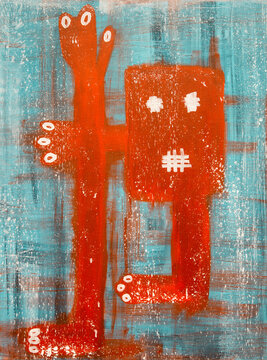 Contorted figure abstract art