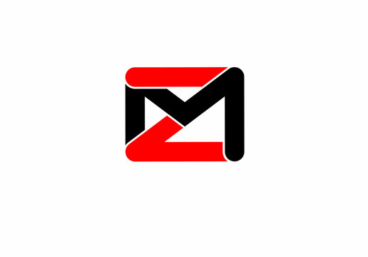 Mz zm m z monogram logo isolated on white background