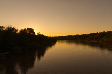 Fototapeta na wymiar The North Saskatchewan River in the Evening