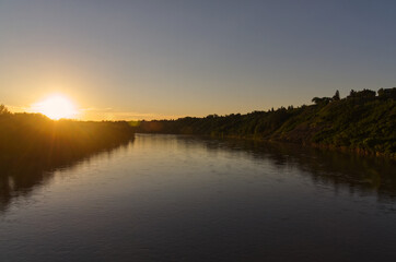 Naklejka na ściany i meble The North Saskatchewan River in the Evening