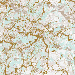 Seamless abstract marble pattern. Vector illustration. Liquid paint on water. Aqua ink painting on water