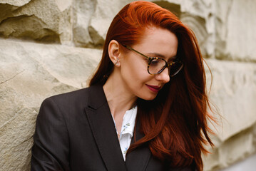 Portrait of attractive ginger woman