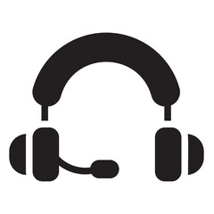 headphones glyph icon