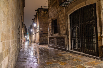 street in the gothic quarter barcelona