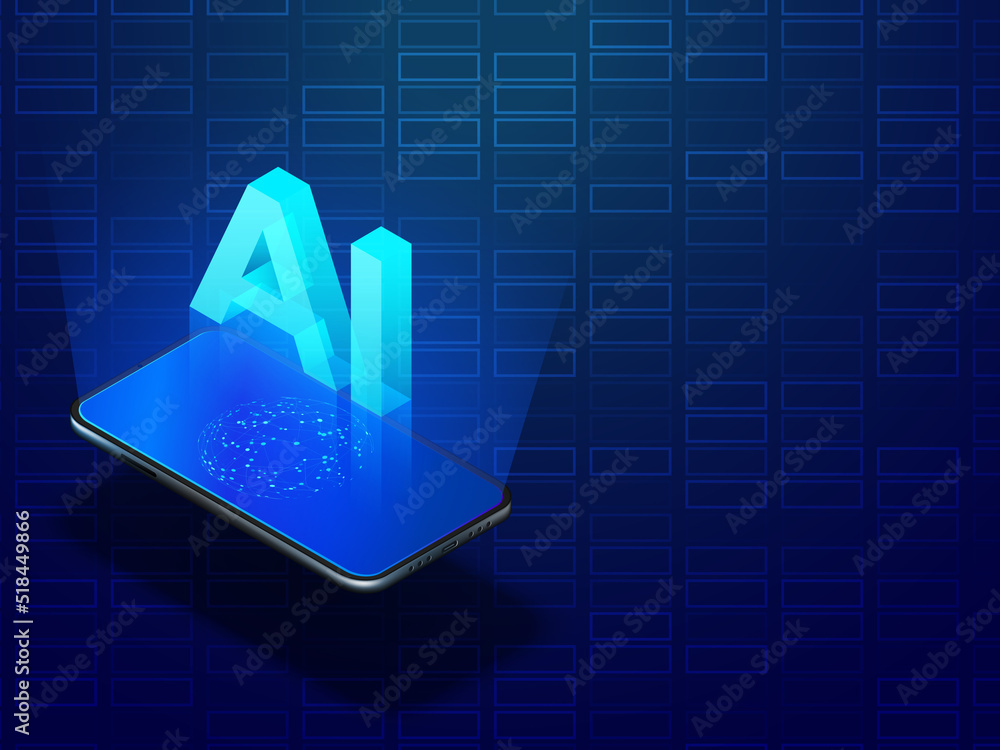 Poster 3d rendering artificial intelligence (ai) concept